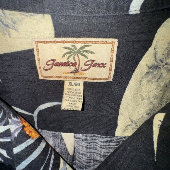 Jamaica Jaxx 100% Silk Hawaiian Shirt Men’s XL Back Floral Beach Casual - Picture 2 of 8